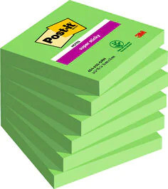 Märkmepaber Post-it® Super Sticky , 76mm x 76mm, green, 1 tk