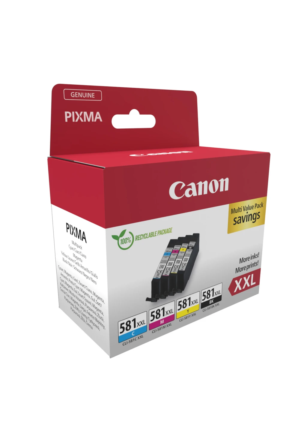 Canon 1998C006 tindikassett 4 tk Originaal Must, Tsüaan, Magenta, Kollane