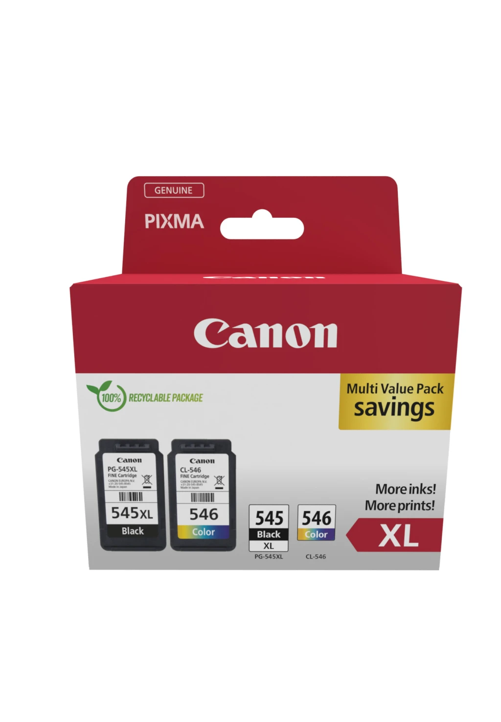 Canon 8286B012 tindikassett 2 tk Originaal High (XL) Yield Must, Tsüaan, Magenta, Kollane