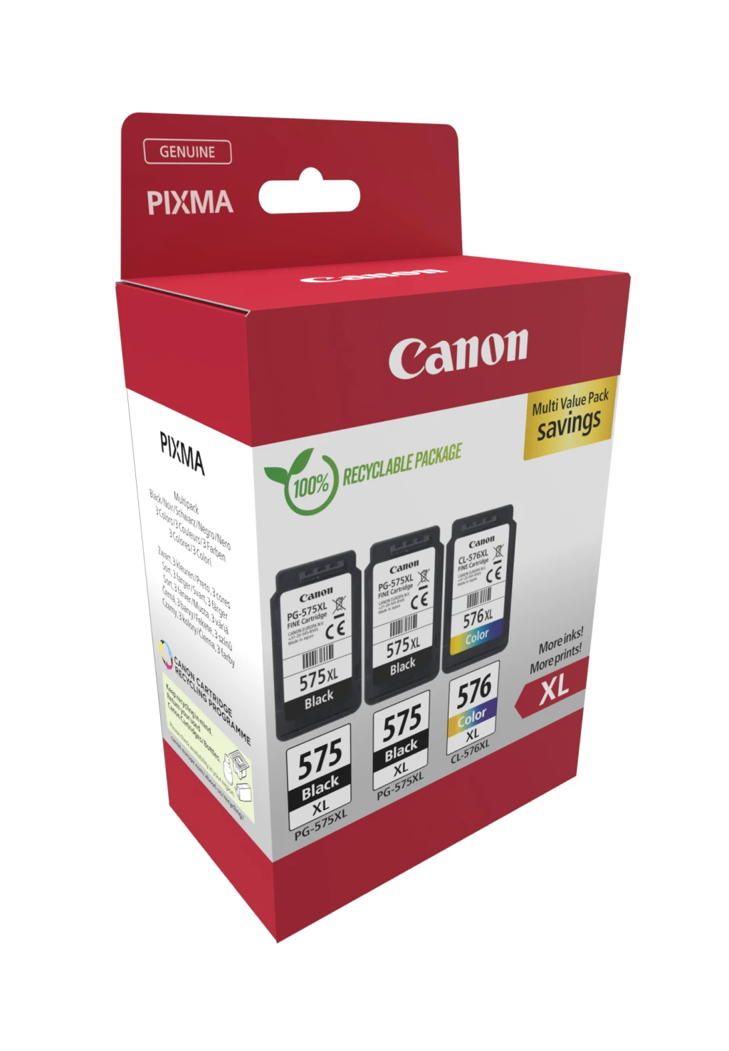 Canon 5437C004 tindikassett 3 tk Originaal High (XL) Yield Must, Tsüaan, Magenta, Kollane