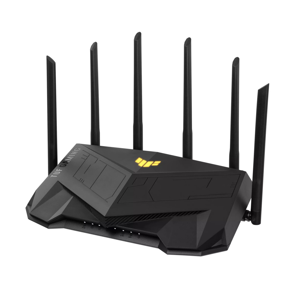 Wireless Wifi 6 Dual Band Gaming Router | TUF-AX6000 | 802.11ax | 1148+4804 Mbit/s | 10/100/1000 Mbit/s | Ethernet LAN (RJ-45) ports 5 | Mesh Support Yes | MU-MiMO Yes | No mobile broadband | Antenna type External