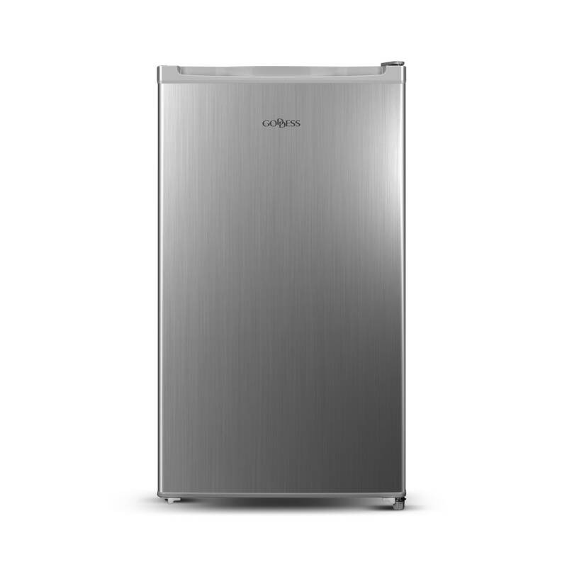 Goddess Refrigerator GODRSE085GS8SSF Energy efficiency class F, Free standing, Larder, Height 85 cm, Fridge net capacity 90 L, 39 dB, Stainless Steel