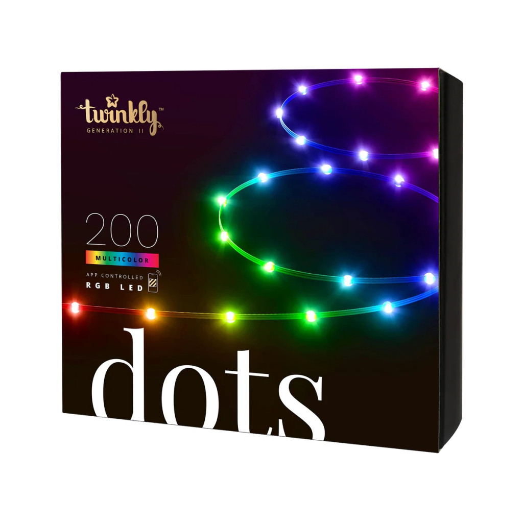 Twinkly|Dots Smart LED Lights 60 RGB (Multicolor), USB Powered, 3m, Transparent|RGB – 16M+ colors