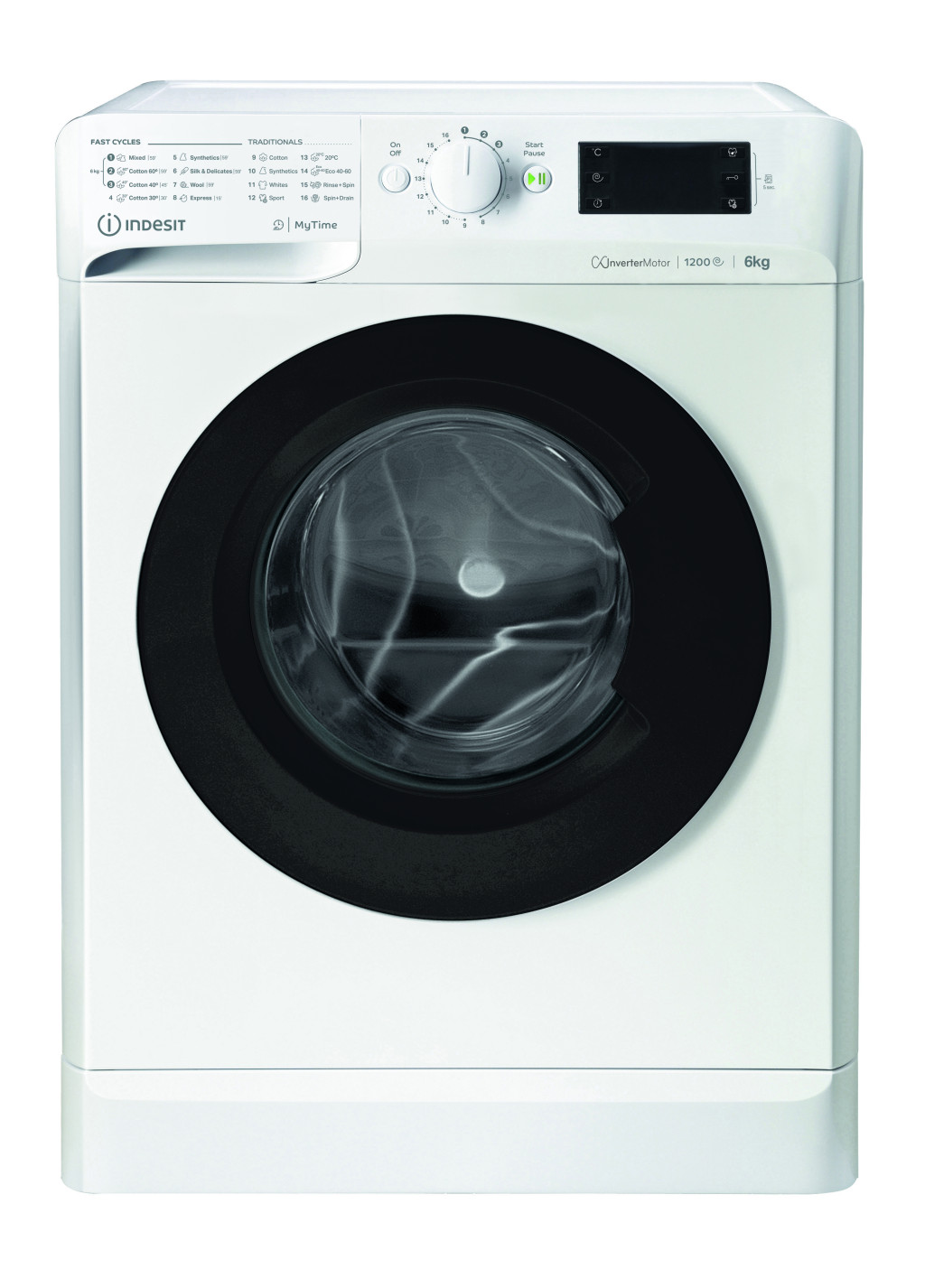 INDESIT | MTWSE 61294 WK EE | Washing machine | Energy efficiency class C | Front loading | Washing capacity 6 kg | 1151 RPM | Depth 42.5 cm | Width 59.5 cm | Display | Big Digit | White