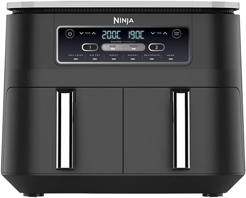 NINJA | AF300 | Air Fryer | Power 1 frying compartment: 1200 W; 2 frying compartments: 2400 W W | Capacity 7.6 L | Black