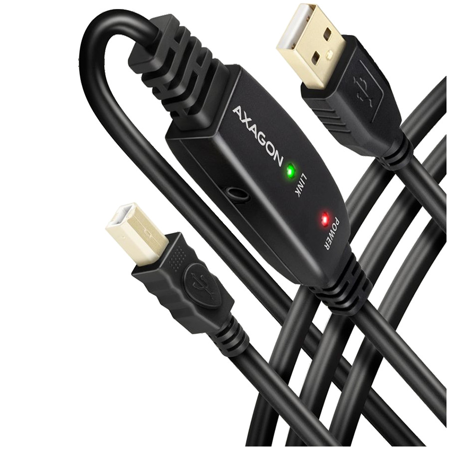 Aragon ADR-210B Active connection USB 2.0 A-M > B-M cable, 10 m long. Power supply option.