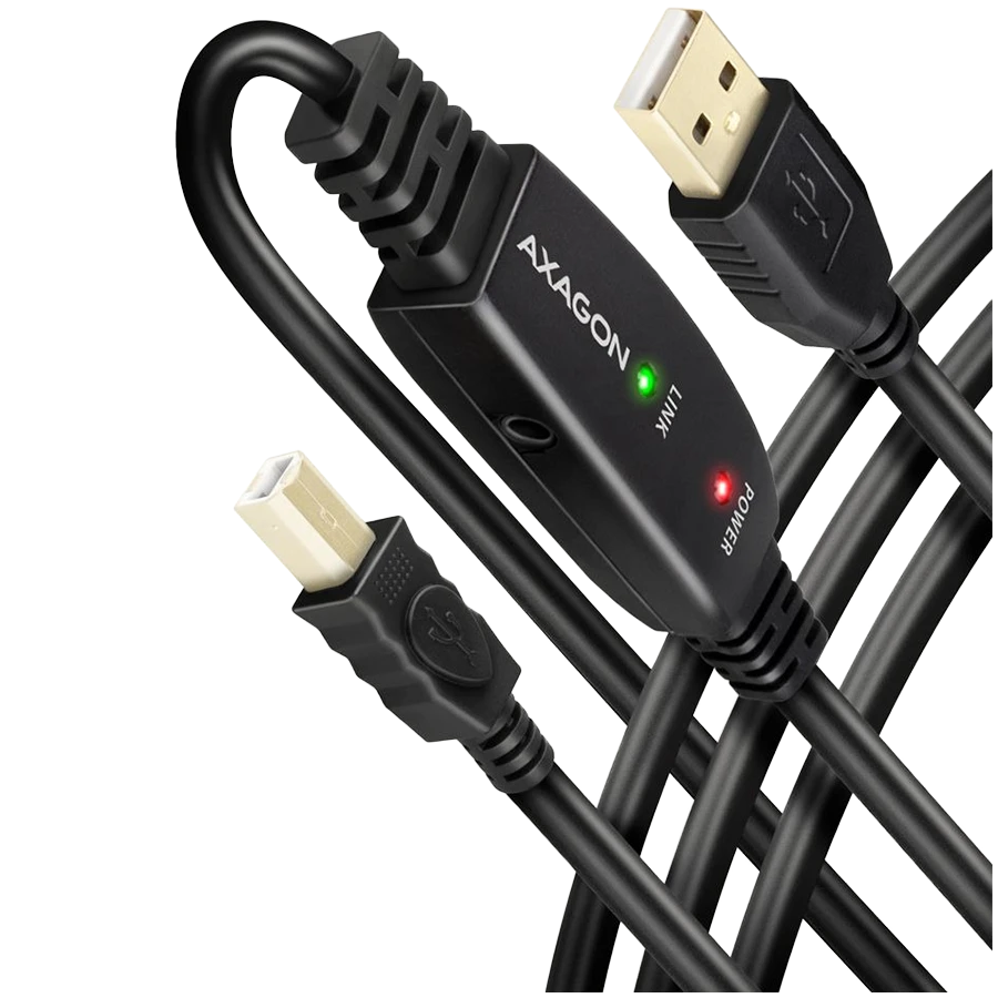 Aragon ADR-210B Active connection USB 2.0 A-M > B-M cable, 10 m long. Power supply option.