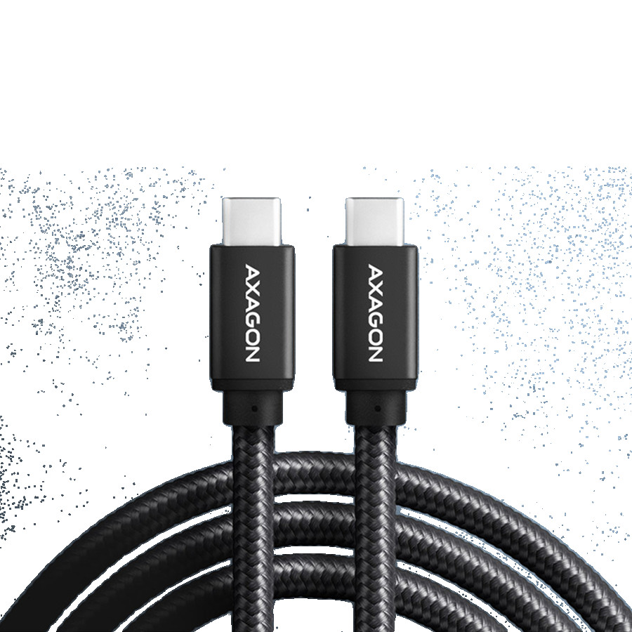 Axagon Data and charging USB 3.2 Gen1 cable lengh 3 m. PD 60W, 3A. Black braided.