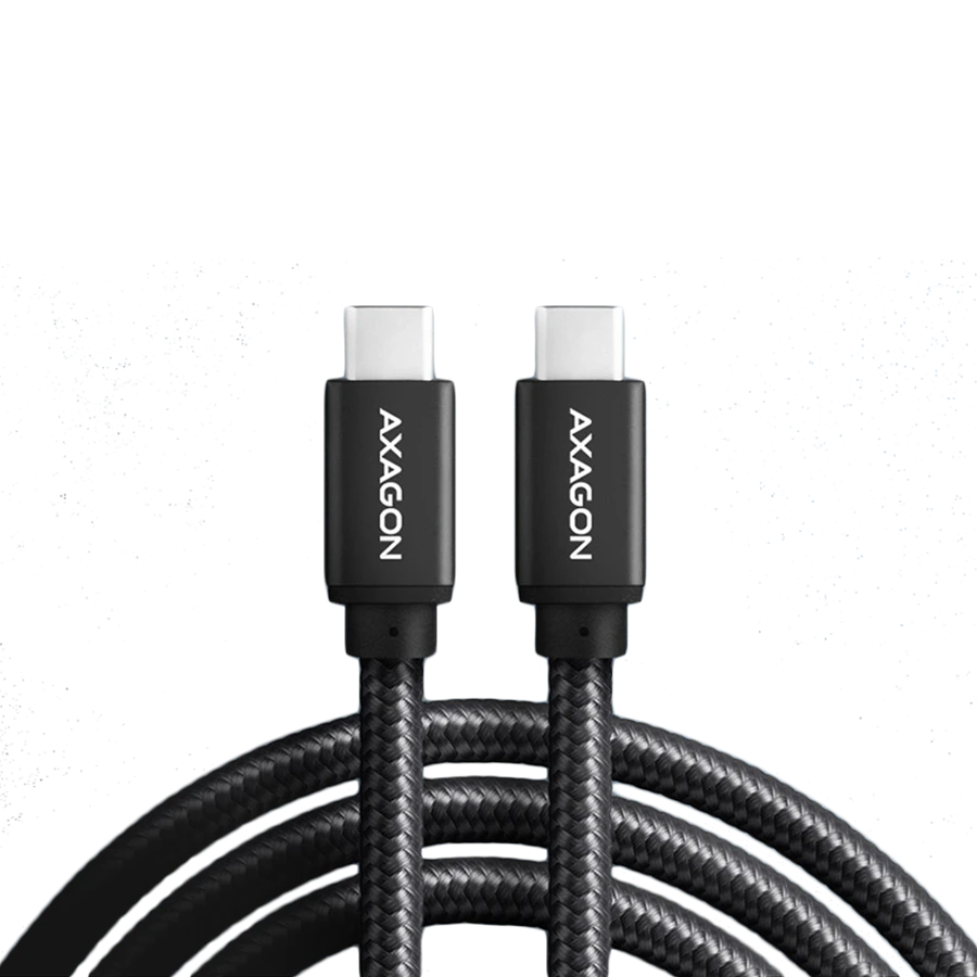 Axagon Data and charging USB 3.2 Gen1 cable lengh 3 m. PD 60W, 3A. Black braided.