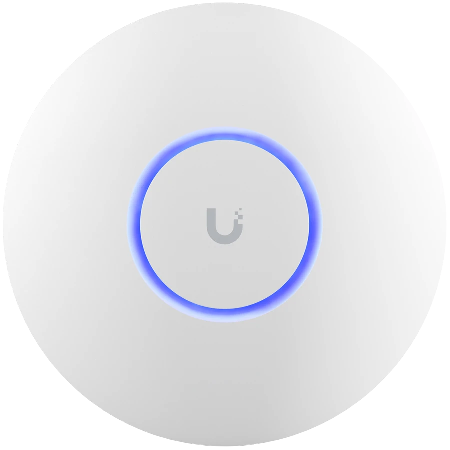 UBIQUITI U6+, WiFi 6, 4 spatial streams, 140 m² (1,500 ft²) coverage, 300+ connected devices, Powered using PoE, GbE uplink.