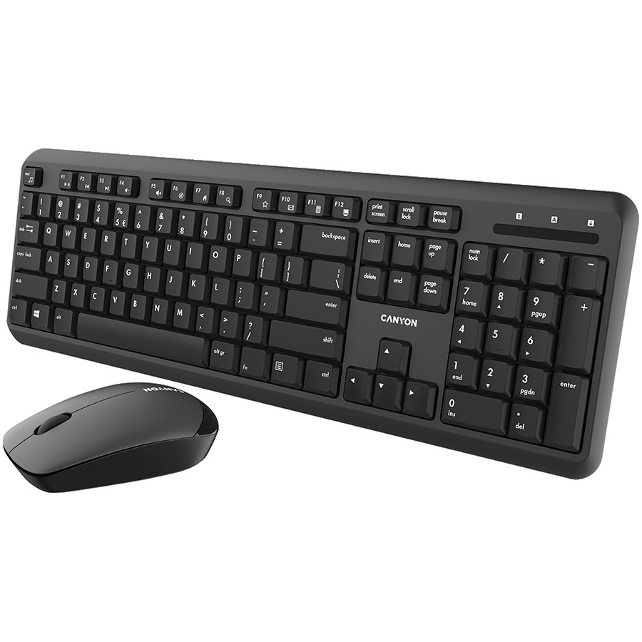 CANYON SET-W20 UK/US Keyboard+Mouse Velvet Wireless Black