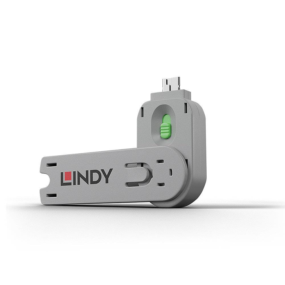 Lindy 40621 pordilukk Pordi blokeerimise võti USB tüüp A Roheline Akrüülnitriil butadieen stüreen (ABS) 1 tk