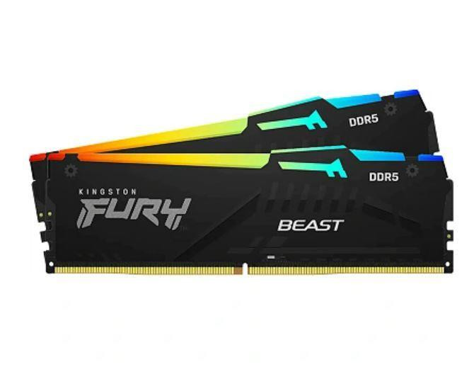 Kingston Technology FURY Beast RGB mälumoodul 64 GB 2 x 32 GB DDR5 2600 MHz