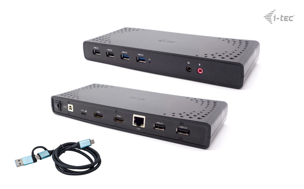 i-tec CADUALHDMIDOCKPD sülearvuti dokk ja pordireplikaator Juhtmega ühendatud USB 3.2 Gen 1 (3.1 Gen 1) Type-C Must
