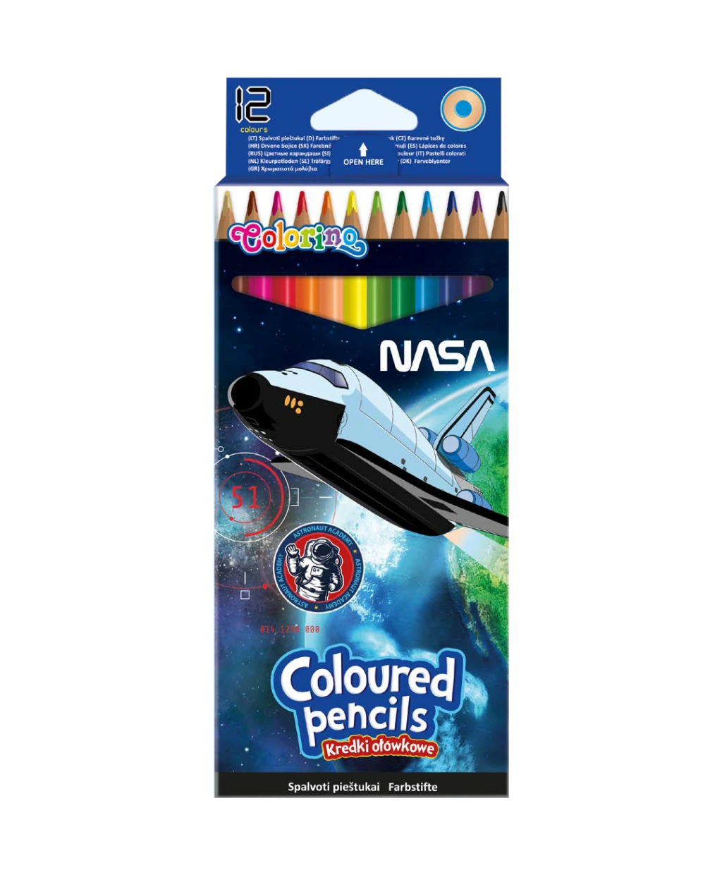 Värvipliiatsid Colorino, Nasa, 12tk