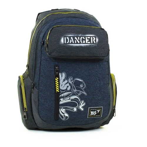 Seljakott YES T-87 noortele ''Danger'', must/sinine