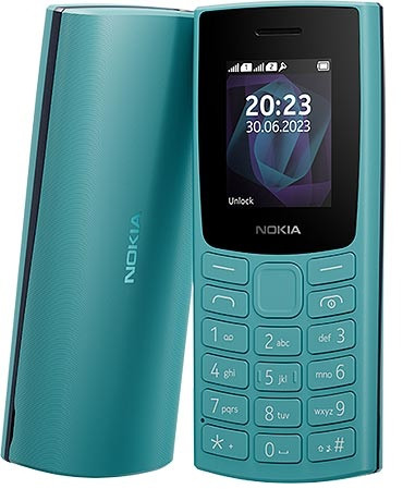 Nokia 105 (2023) TA-1557 Cyan 1.8 " TFT LCD 120 x 160  pixels Dual SIM Mini Sim 3G USB version microUSB 1000 mAh