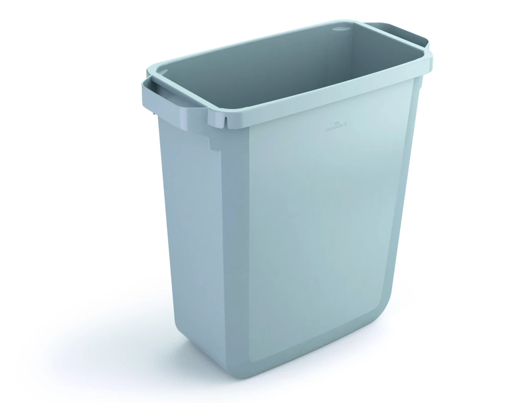 Prügikast DURABIN® 60L, hall, ristkülikukujuline (kaas eraldi ostetav)