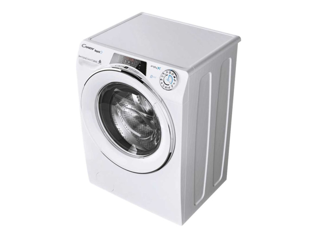 Candy | Washing Machine | ROW4966DWMCE/1-S | Energy efficiency class D | Front loading | Washing capacity 9 kg | 1400 RPM | Depth 58 cm | Width 60 cm | Display | LCD | Drying system | Drying capacity 6 kg | Steam function | Wi-Fi | White