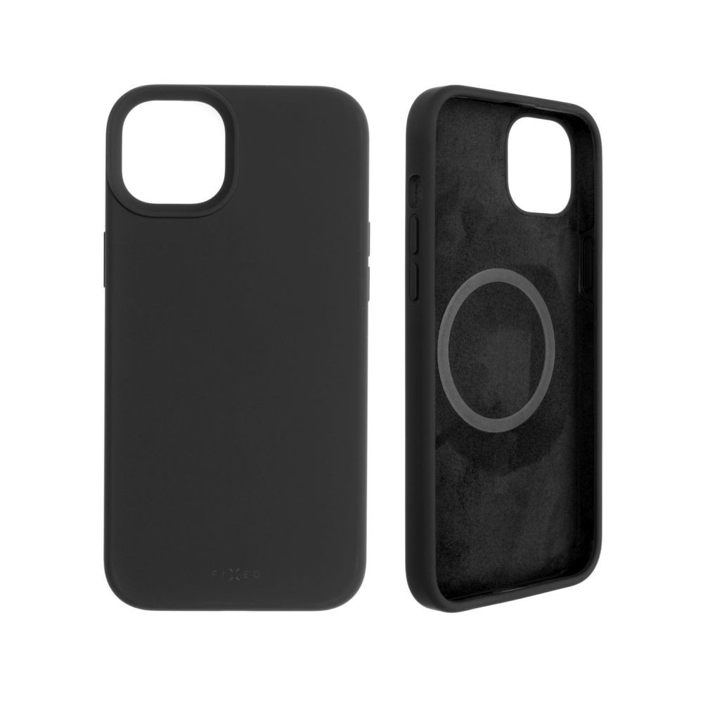 Fixed | MagFlow with MagSafe support | Back cover | Apple | iPhone 14 Plus | Liquid silicon | Black