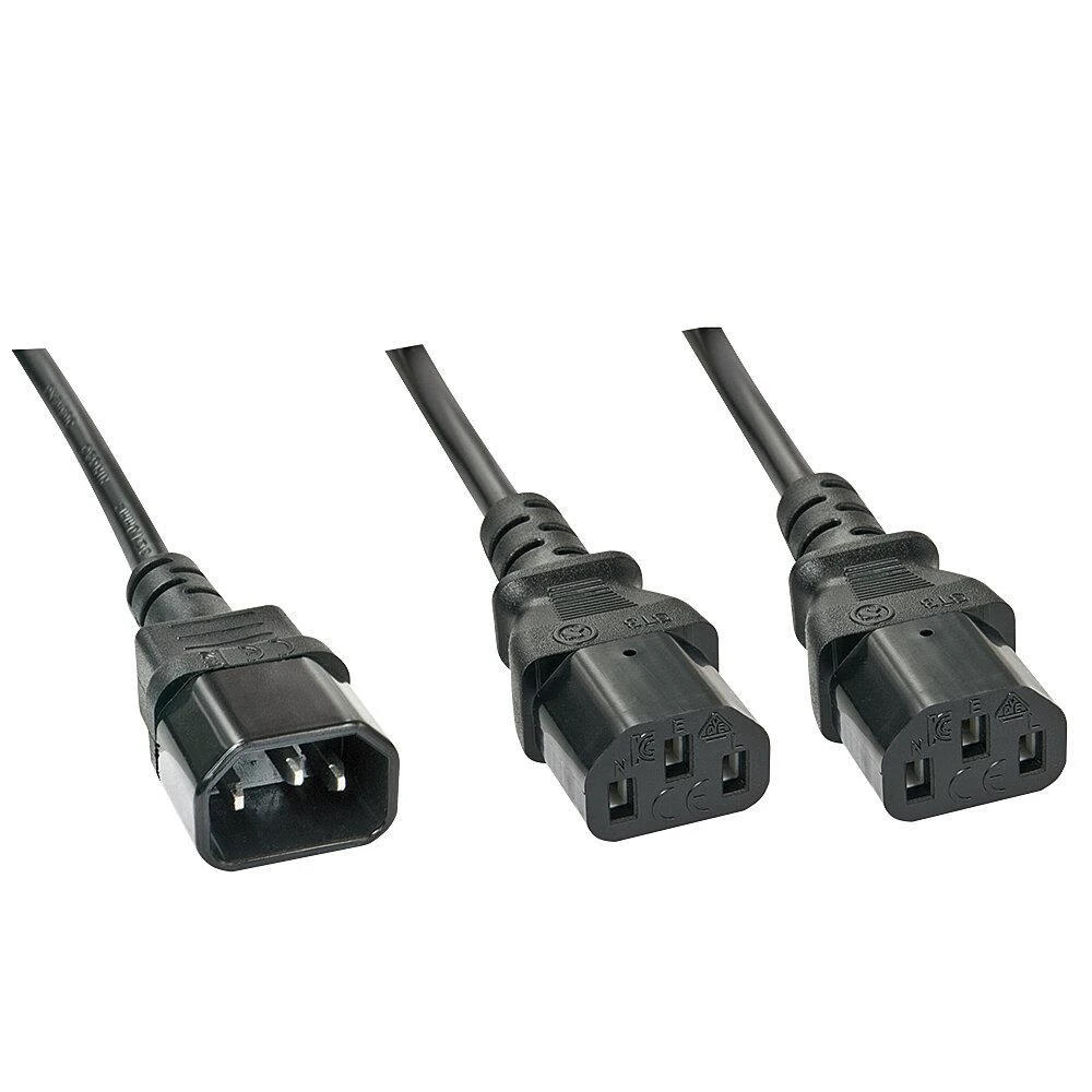 Lindy 30363 toitekaabel Must 1 m C14 pistikut 2 x C13 pistikut