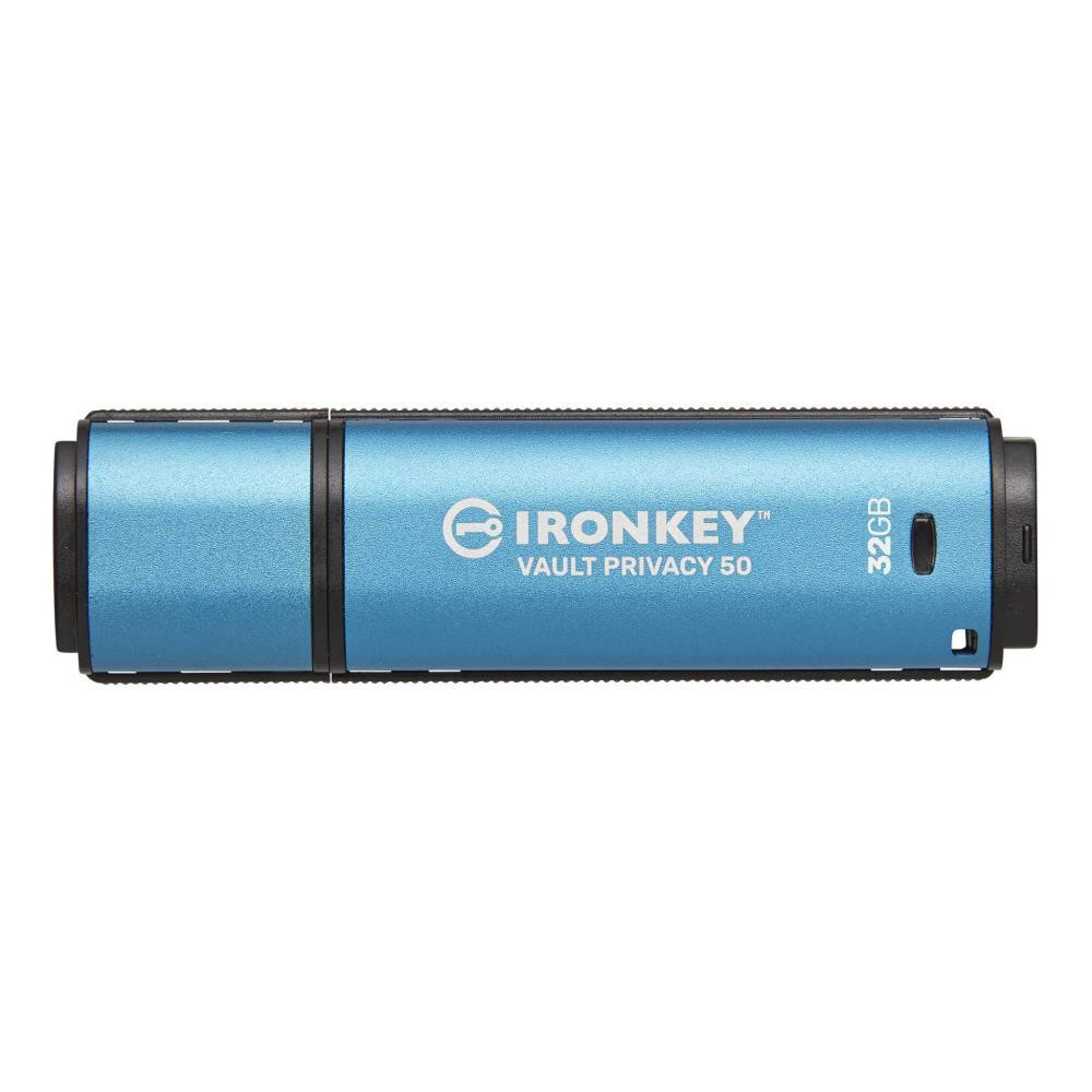 Kingston Technology IronKey Vault Privacy 50 USB-välkmälu 32 GB USB tüüp A 3.2 Gen 1 (3.1 Gen 1) Must, Sinine