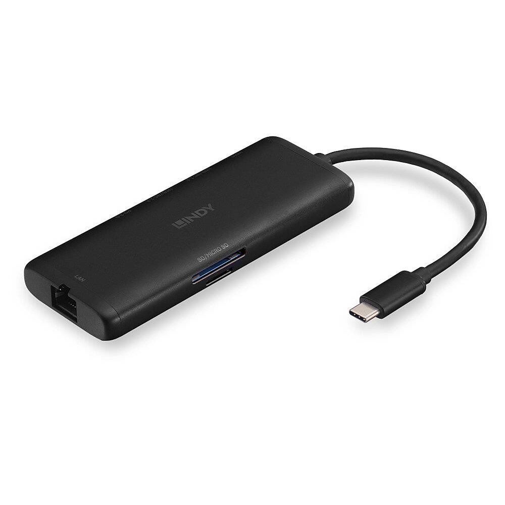 Lindy 43358 sülearvuti dokk ja pordireplikaator Juhtmega ühendatud USB 3.2 Gen 1 (3.1 Gen 1) Type-C Must