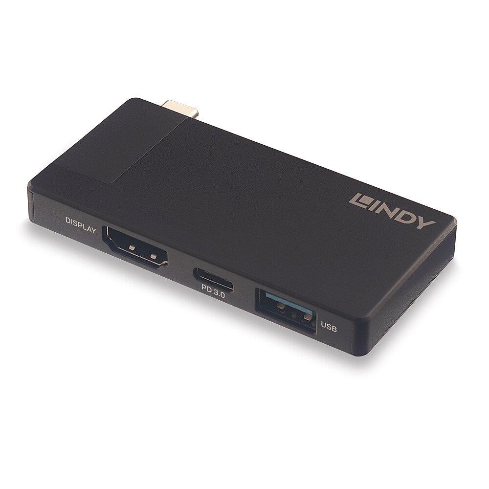 Lindy 43336 sülearvuti dokk ja pordireplikaator Juhtmega ühendatud USB 3.2 Gen 1 (3.1 Gen 1) Type-C Must