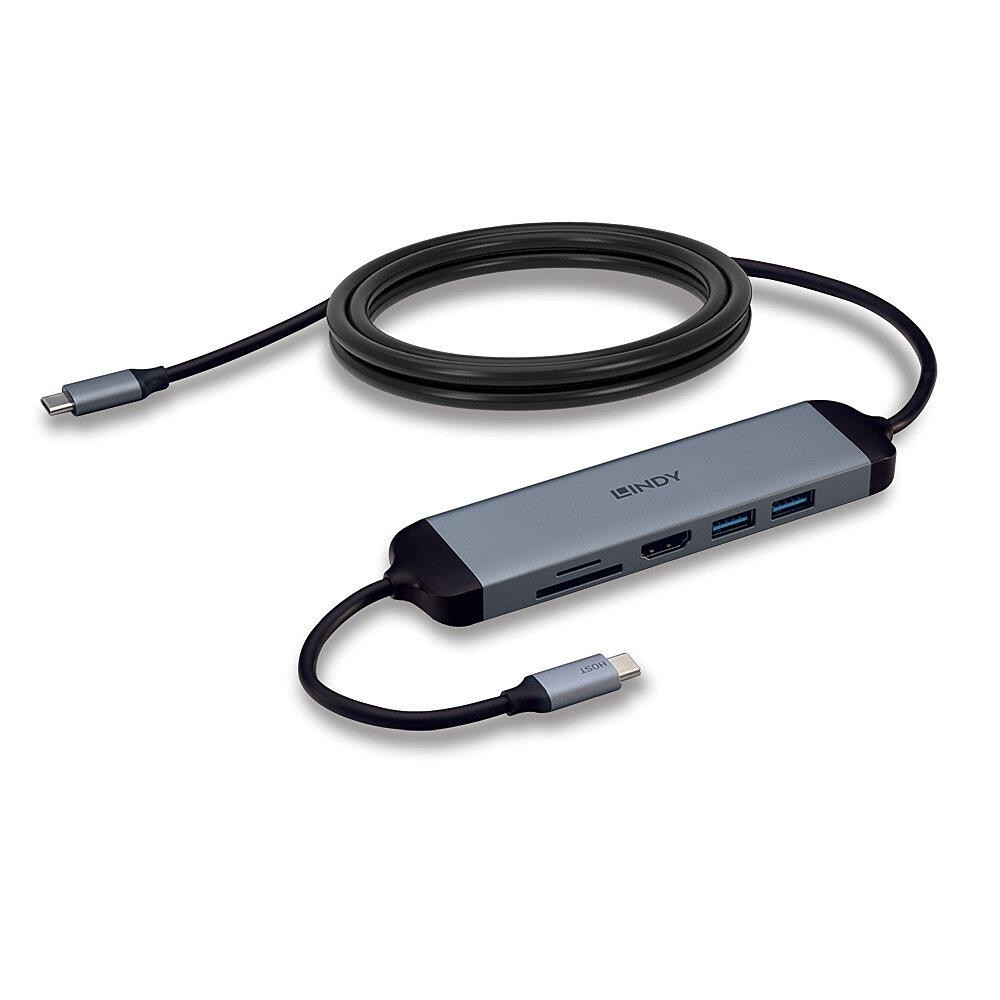 Lindy 43326 sülearvuti dokk ja pordireplikaator Juhtmega ühendatud USB 3.2 Gen 1 (3.1 Gen 1) Type-C Must, Hall