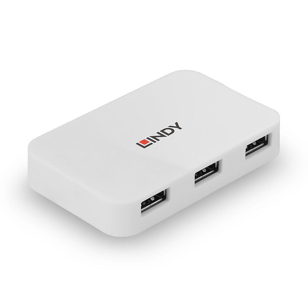 Lindy 43143 jaotur USB 3.2 Gen 1 (3.1 Gen 1) Type-A 5000 Mbit/s Valge