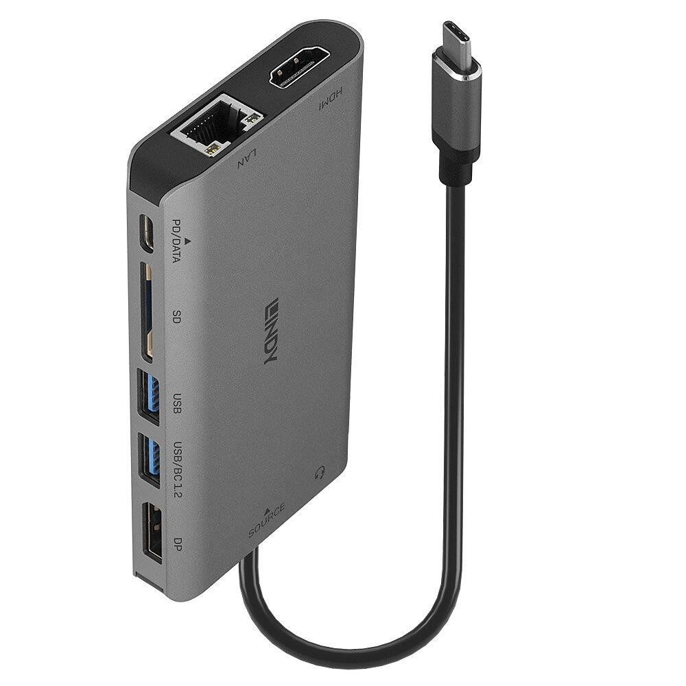 Lindy 43323 sülearvuti dokk ja pordireplikaator Juhtmega ühendatud USB 3.2 Gen 1 (3.1 Gen 1) Type-C Must, Hall