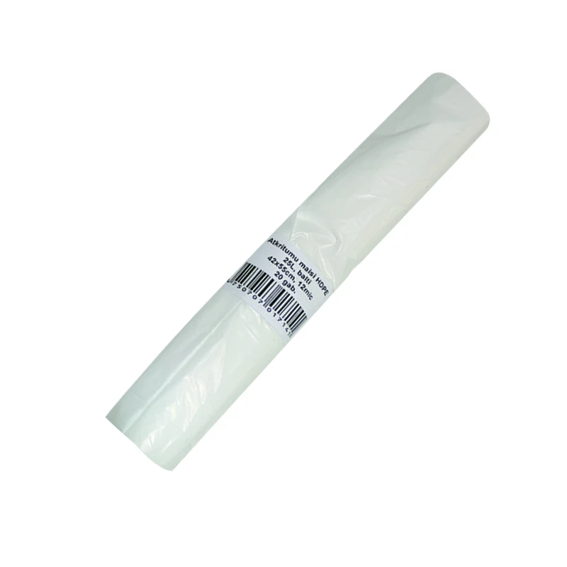 Prügikotid, 25L, 20tk/rull, HDPE, 12mic, valge