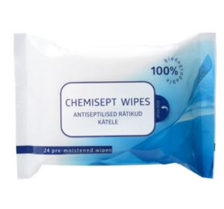 Kätepuhastuse ja antiseptilised rätikud 24tk CHEMISEPT G