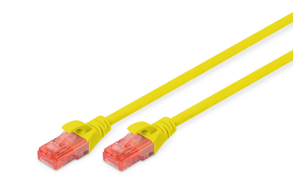 Digitus CAT 6 U-UTP Patch cord PVC AWG 26/7 Modular RJ45 (8/8) plug 2 m Yellow