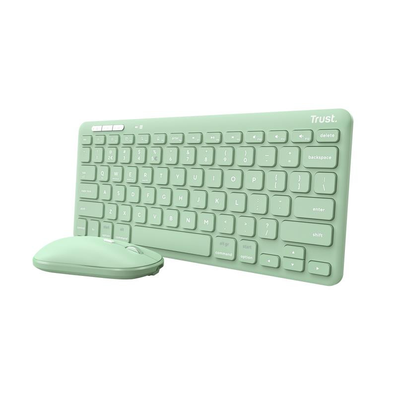 Trust Lyra klaviatuur Hiir kaasa arvatud RF juhtmeta ühendus + Bluetooth QWERTY Ameerika inglise keel Roheline