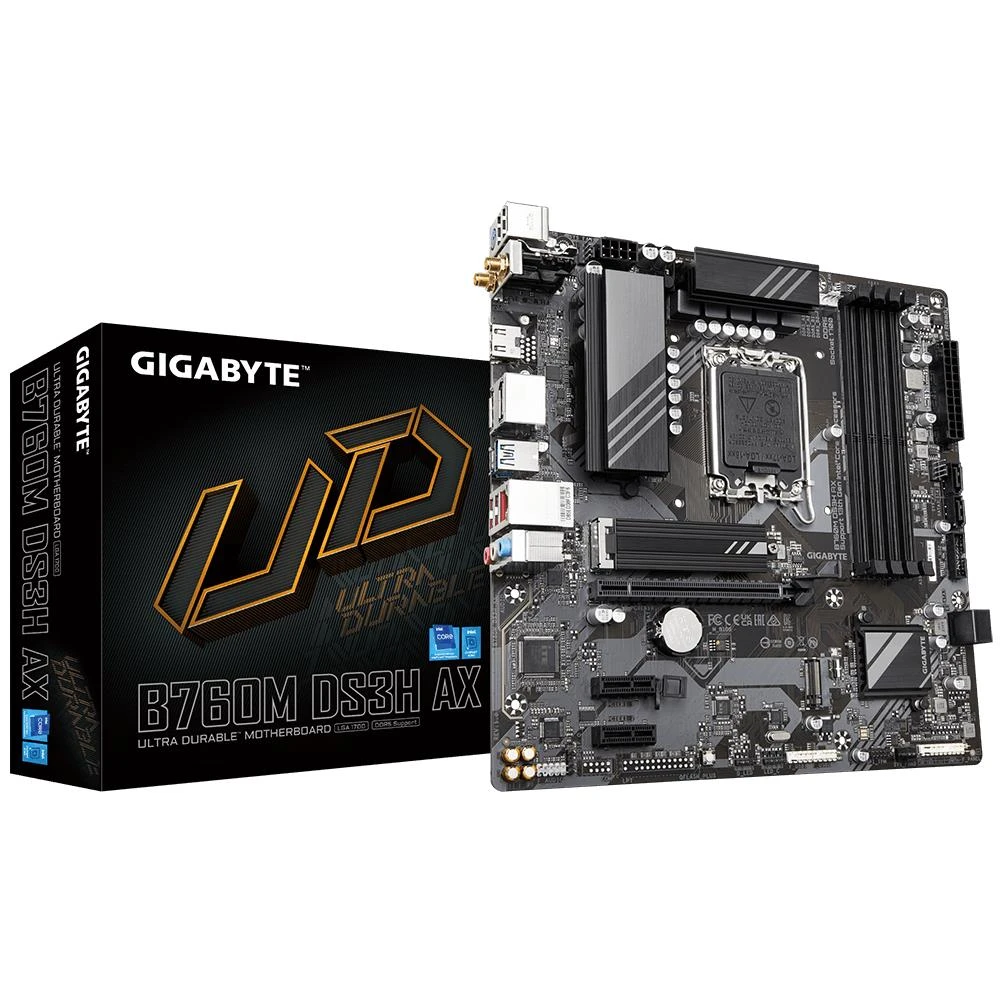 Mainboard|GIGABYTE|Intel B760 Express|LGA1700|Micro-ATX|Memory DDR5|Memory slots 4|B760MDS3HAX1.3