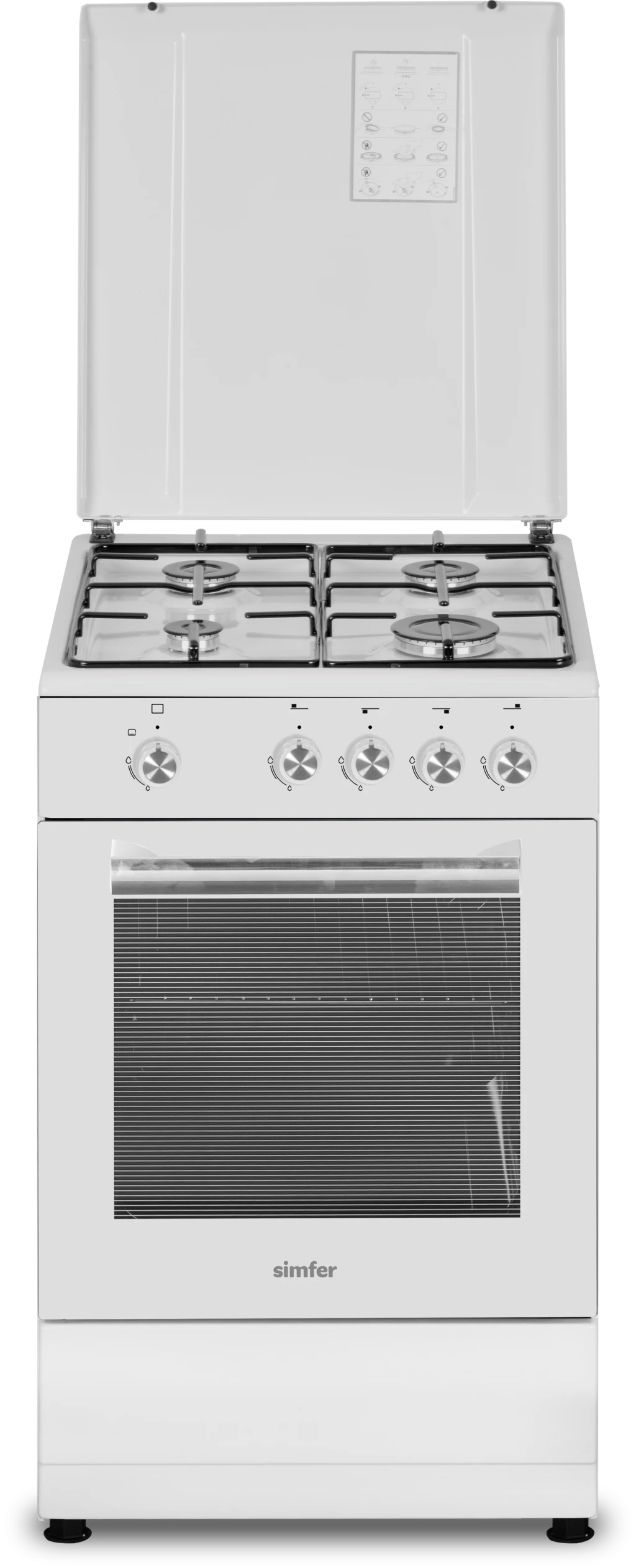 Simfer | Cooker | 4401SGRBB.1 | Hob type Gas | Oven type Gas | White | Width 50 cm | Depth 55 cm | 49 L