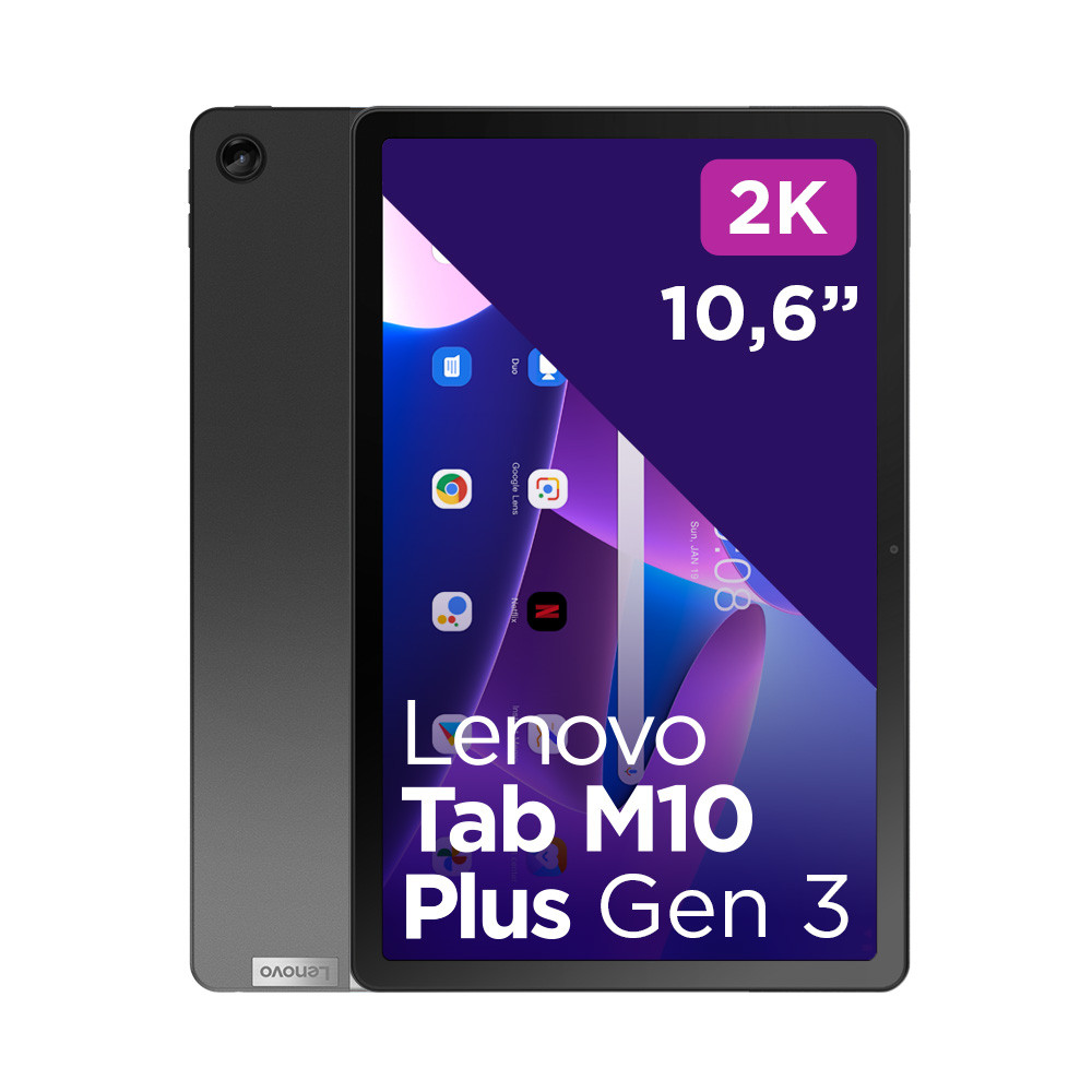 Lenovo Tab  M10 Plus (3rd Gen) 2023 10.61 " 	Storm Grey Qualcomm Snapdragon SDM680 4 GB Soldered LPDDR4x 128 GB Wi-Fi Front camera 8 MP Rear camera 8 MP Bluetooth 5.1 Android 12 Warranty 24 month(s)