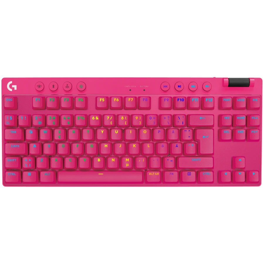LOGITECH G PRO X TKL LIGHTSPEED Mechanical Gaming Keyboard - MAGENTA - US INT'l - TACTILE