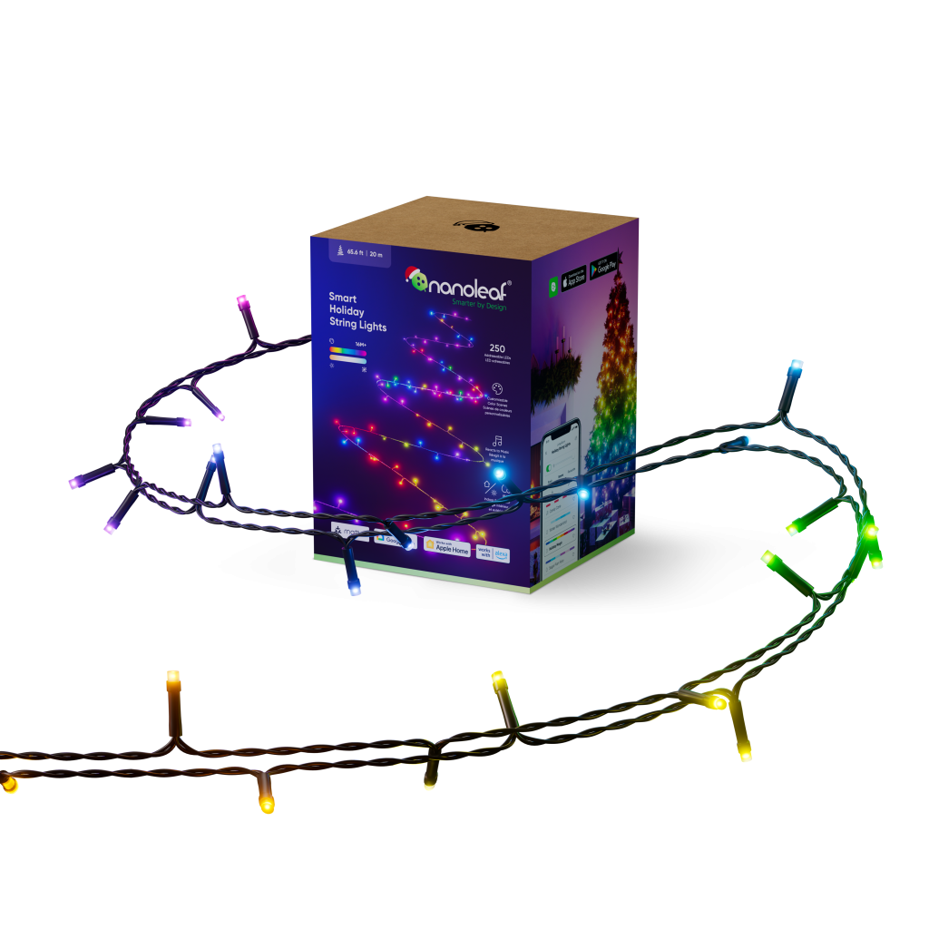 Nanoleaf | 1D Outdoor Holiday String Lights Starter Kit 250LED 20m | 18 W | RGBW | WiFi, Matter