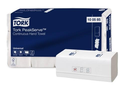 Lehtpaberrätikud TORK PeakServe Universal H5, 1- kih, 410 lehte, 22,5x20,1 cm, valge
