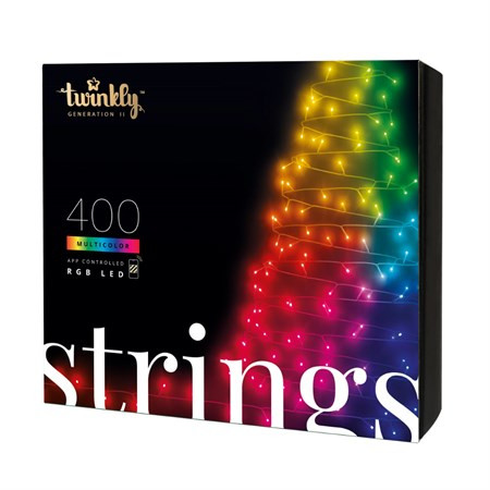 Twinkly|Strings Smart LED Lights 400 RGB (Multicolor), 32m, Black wire|RGB – 16M+ colors