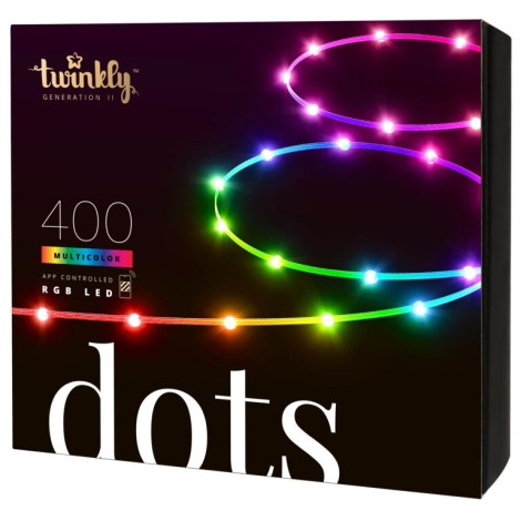 Twinkly|Dots Smart LED Lights 400 RGB (Multicolor), 20m, Transparent wire|RGB -16M+ colors