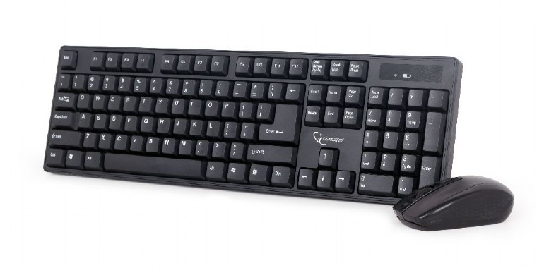 Gembird | Wireless Desktop Set | KBS-W-01_LT | Keyboard and Mouse Set | Wireless | Mouse included | US/LT | Black | Numeric keypad