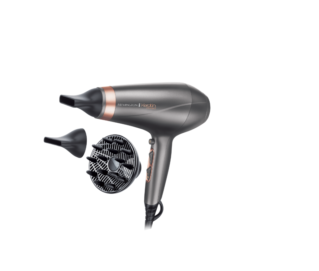 Remington | Hair Dryer | AC8820 | 2200 W | Number of temperature settings 3 | Ionic function | Diffuser nozzle | Silver