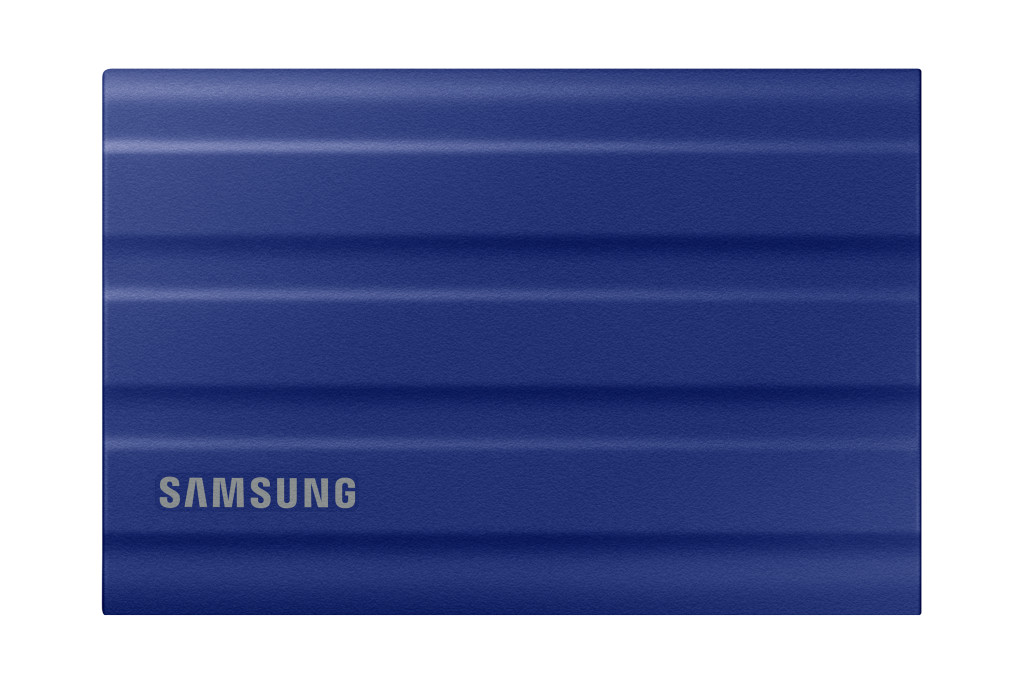 SAMSUNG T7 Shield Ext SSD 1000 GB USB-C blue 1050/1000 MB/s 3 yrs, included USB Type C-to-C and Type C-to-A cables, Rugged storage featuring IP65 rated dust and water resistance and up to 3-meter drop resistant