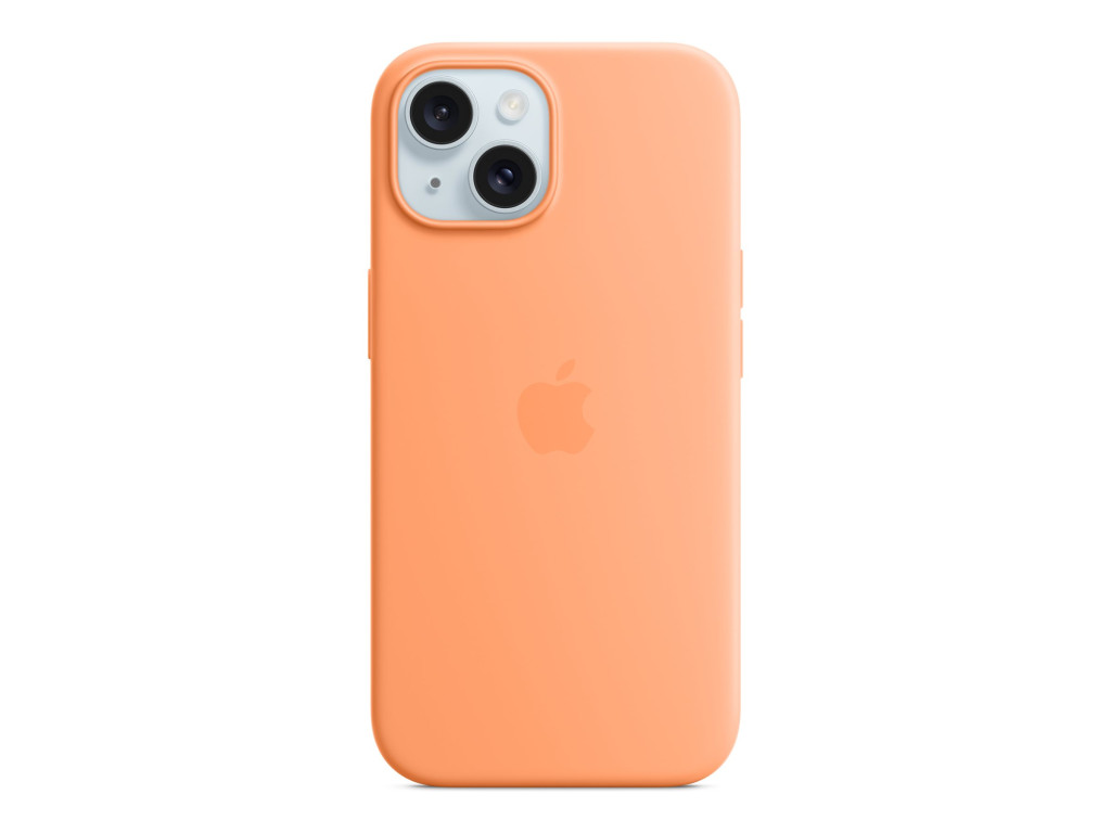 Apple | Silicone Case with MagSafe | Case with MagSafe | Apple | iPhone 15 | Silicone | Orange Sorbet