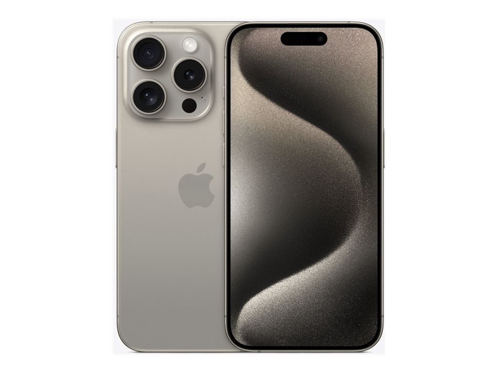 Apple | iPhone 15 Pro | Natural Titanium | 6.1 " | Super Retina XDR display with ProMotion | Apple | A17 Pro | Internal RAM 8 GB | 128 GB | Dual SIM | Nano-SIM and eSIM | 3G | 4G | 5G | Main camera 48+12+12 MP | Secondary camera 12 MP | iOS | 17