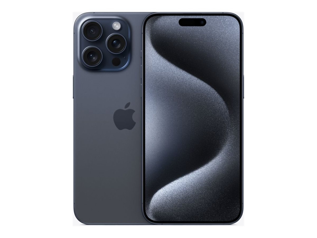 Apple | iPhone 15 Pro Max | Blue Titanium | 6.7 " | Super Retina XDR display with ProMotion | 2796 x 1290 pixels | A17 Pro | Internal RAM 8 GB | 1000 GB | Dual SIM | Nano-SIM and eSIM | 4G | 5G | Main camera 48+12+12 MP | Secondary camera 12 MP | iOS | 17