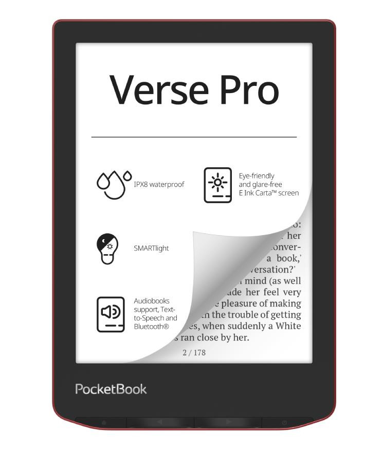 E-Reader|POCKETBOOK|Verse Pro|6"|1072x1448|1xUSB-C|Wireless LAN|Bluetooth|Red|PB634-3-WW